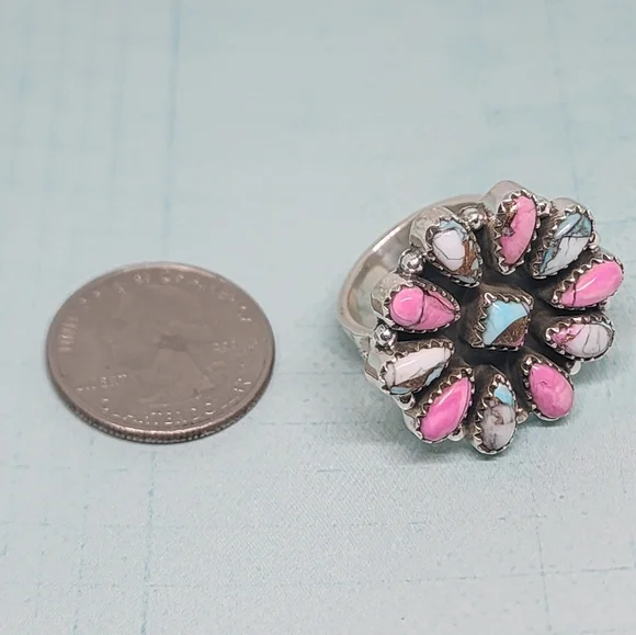 Cotton Candy Turqoise Sterling Ring - Picture 4 of 8